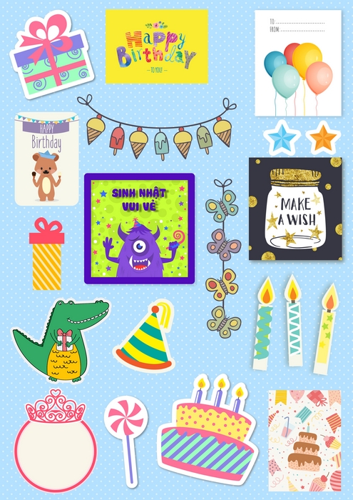 Sticker sinh nhật mẫu 2